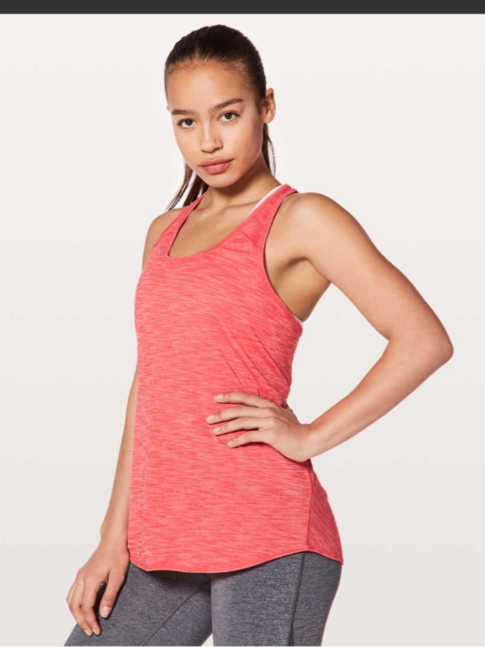 Lululemon Essential Tank in Heathered Red Orange Sz 8